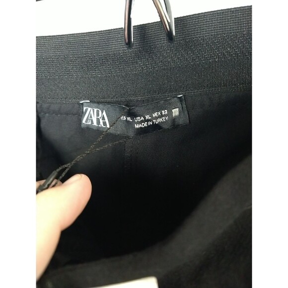 Zara Woman XL Pants Ankle Black Straight Stretch Waist Pocket Officewear - Picture 8 of 12